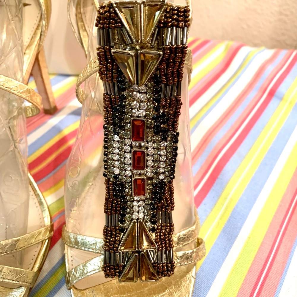 Vince Camuto Signature Jewel and Gold heels - Picture 6 of 9